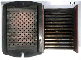 Comparison of vent erosion under stainless steel and insulating barrier plate configurations in an ACB