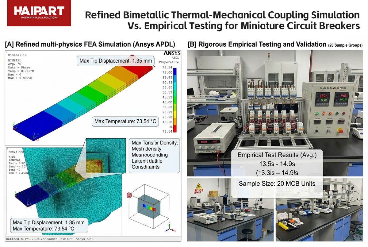 Simulation and Experimental Study on Thermal Trip of Miniature Circuit Breaker Based on Refined Bimetallic Modeling